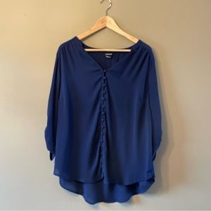 Torrid Button Detail Navy Blue Blouse